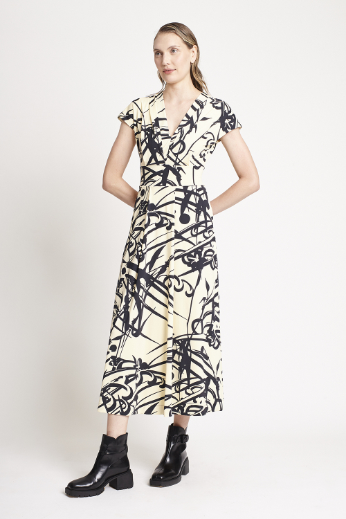 Fit — Vestido Jersey Est Kanji Decote V