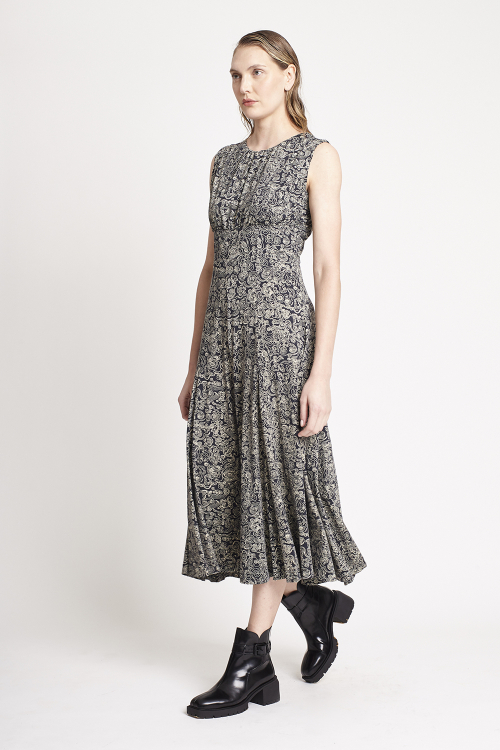 Fit — Vestido Jersey Estampa Nuvens Nesgas