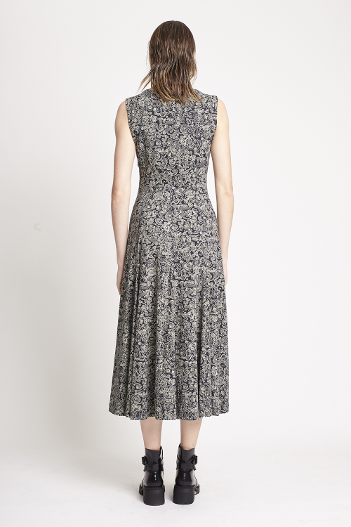 Fit — Vestido Jersey Estampa Nuvens Nesgas