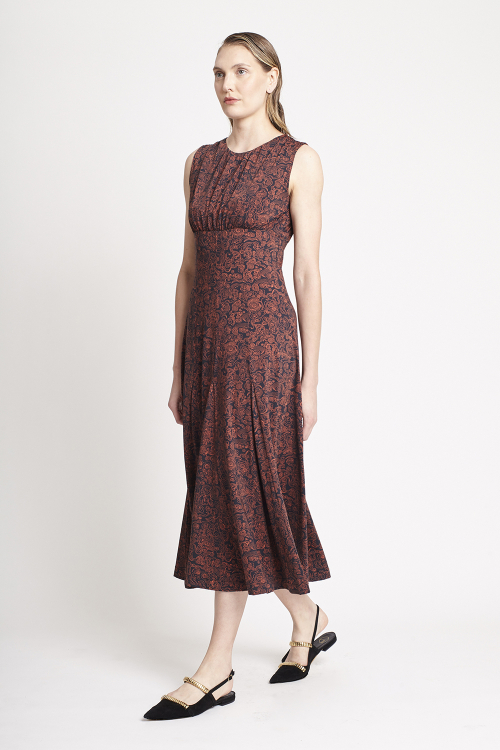 Fit — Vestido Jersey Estampa Nuvens Nesgas