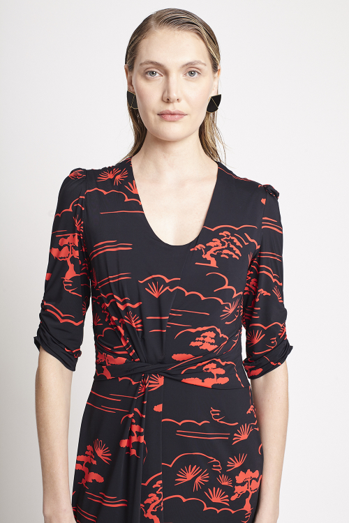 Fit — Vestido Jersey Jd Do Oriente Decote Alongado
