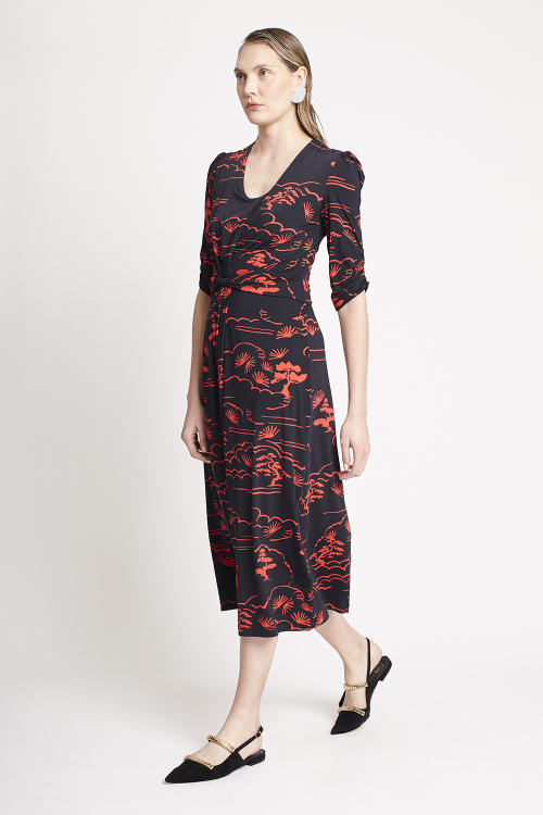 Fit — Vestido Jersey Jd Do Oriente Decote Alongado