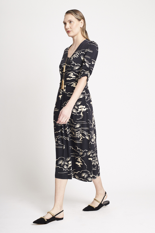 Fit — Vestido Jersey Jd Do Oriente Decote Alongado