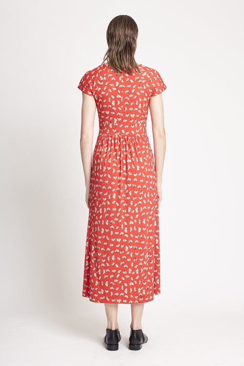 Fit — Vestido Jersey Estampa Ginkgo Recortes