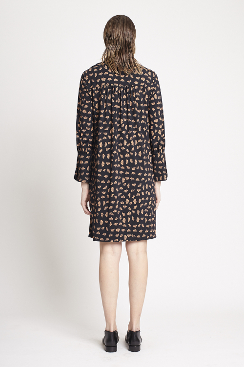 Fit — Vestido Jersey Estampa Ginkgo Pala Curto