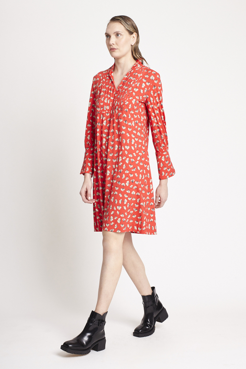 Fit — Vestido Jersey Estampa Ginkgo Pala Curto