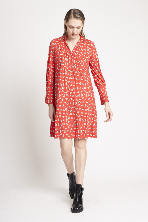 Fit — Vestido Jersey Estampa Ginkgo Pala Curto