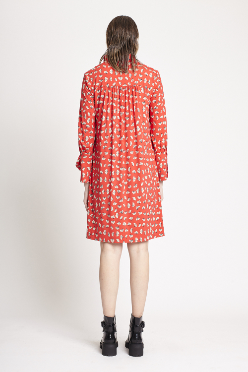 Fit — Vestido Jersey Estampa Ginkgo Pala Curto