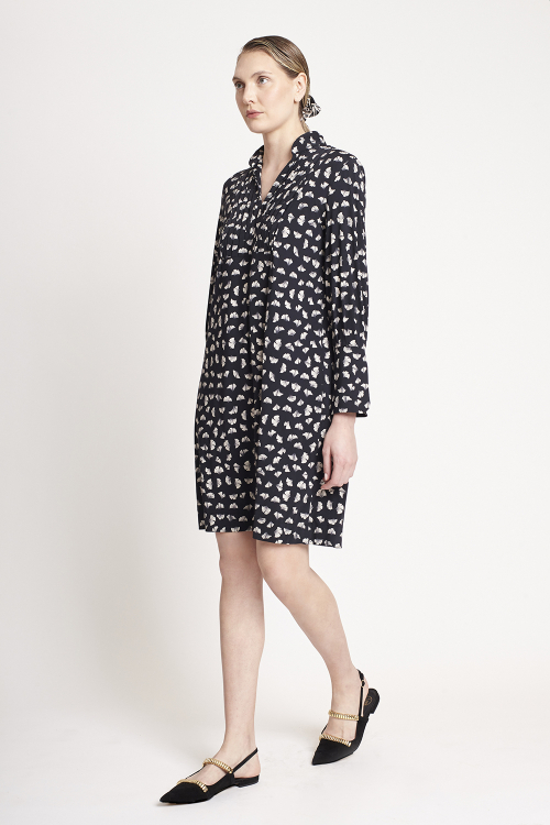 Fit — Vestido Jersey Estampa Ginkgo Pala Curto