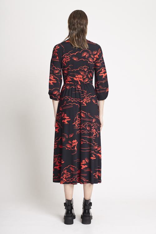 Fit — Vestido Jersey Est Jd Do Oriente Dec Cruzado