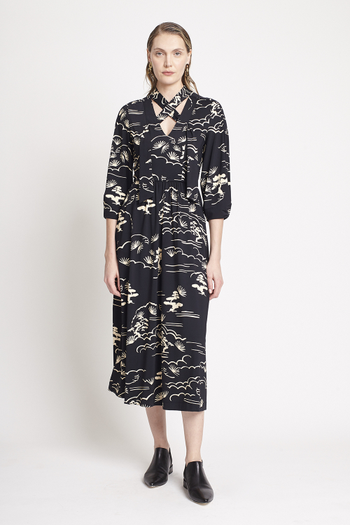 Fit — Vestido Jersey Est Jd Do Oriente Dec Cruzado