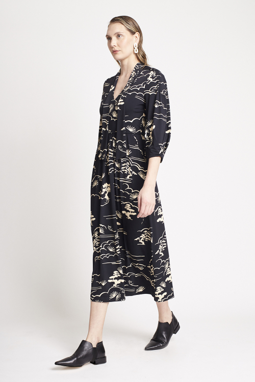 Fit — Vestido Jersey Est Jd Do Oriente Dec Cruzado