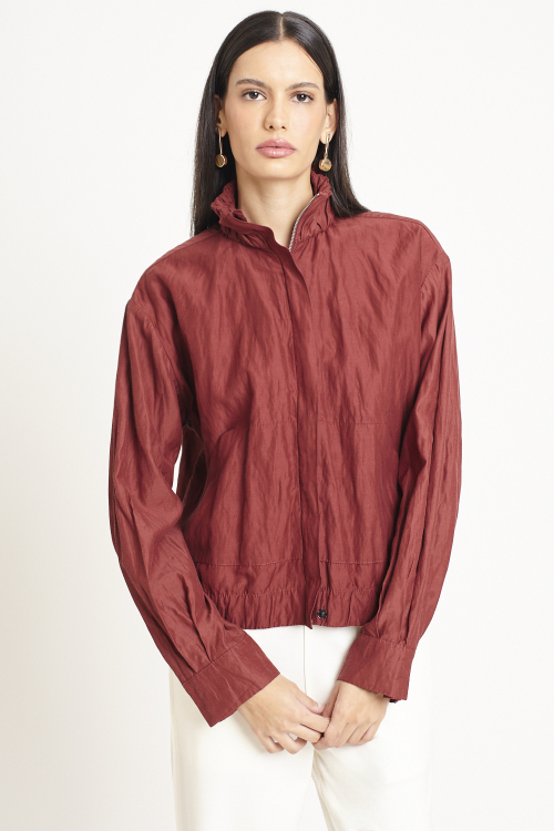 Fit — Jaqueta Viscose Metal Gola