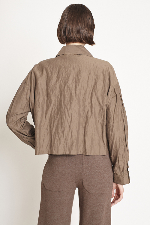 Fit — Jaqueta Viscose Metal Curta