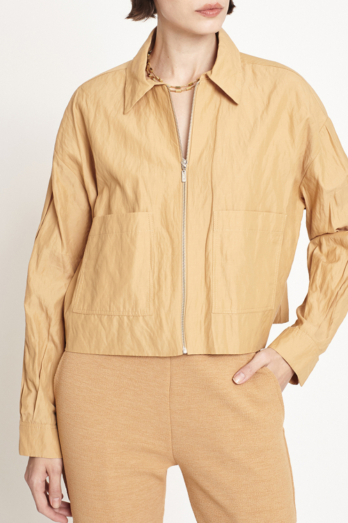 Fit — Jaqueta Viscose Metal Curta