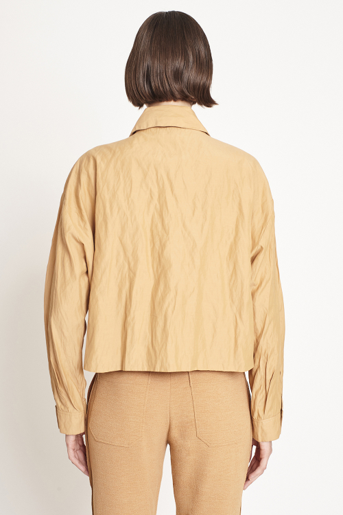 Fit — Jaqueta Viscose Metal Curta