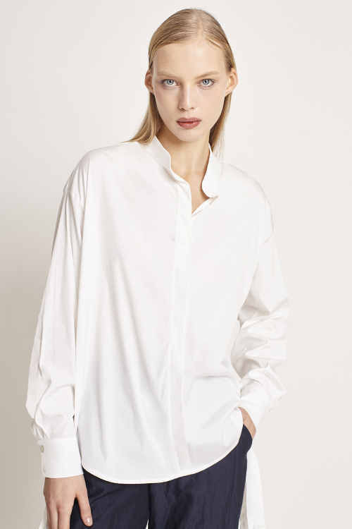 Fit — Camisa Tricoline Abertura Lateral