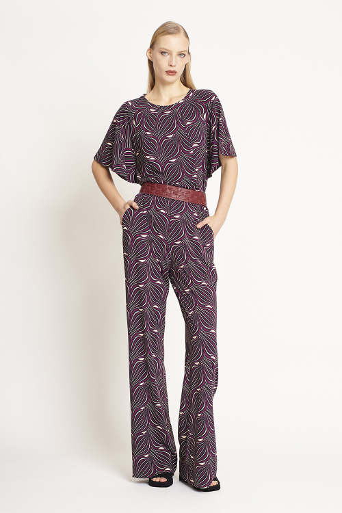 Fit — Blusa Jersey Est Panton Manga Ampla