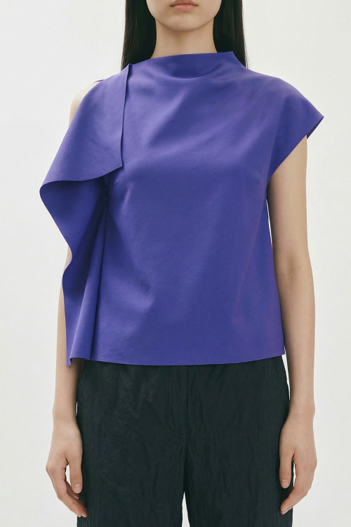 Fit — Blusa Malha Dupla Leve Ombro À Mostra