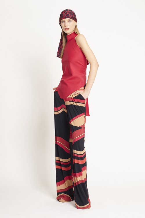Fit — Calça Jersey Estampa Ondas Flare