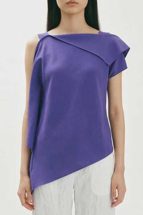 Fit — Blusa Malha Dupla Leve Irregular