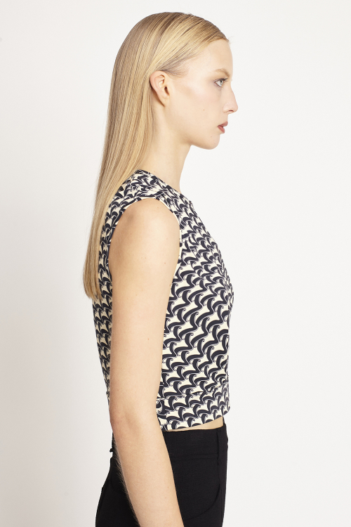 Fit — Blusa Jersey Estampa Ondulado Barra Aplicada