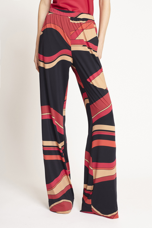 Fit — Calça Jersey Estampa Ondas Flare