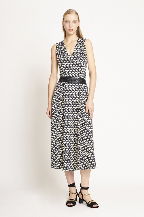 Fit — Vestido Jersey Est Ondulado Recortes Laterais