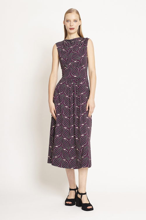 Fit — Vestido Jersey Est Panton Ombro Drapeado