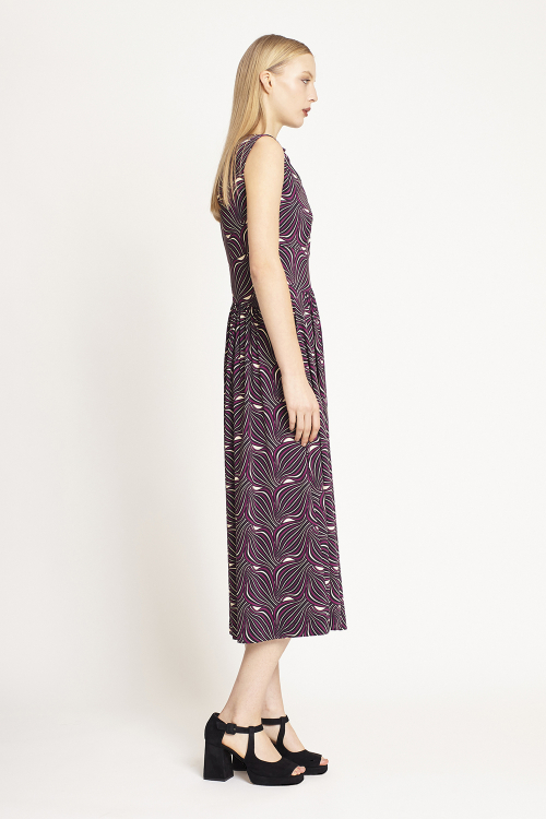 Fit — Vestido Jersey Est Panton Ombro Drapeado