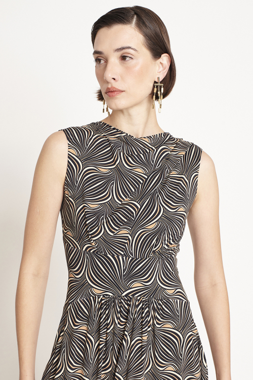 Fit — Vestido Jersey Est Panton Ombro Drapeado