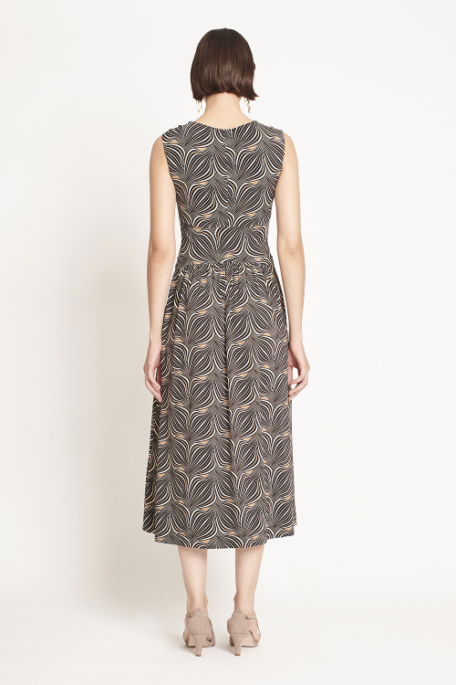 Fit — Vestido Jersey Est Panton Ombro Drapeado