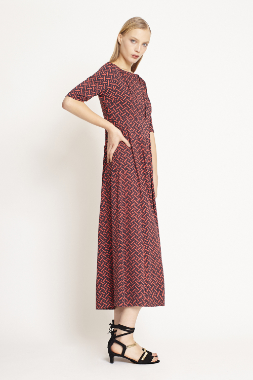 Fit — Vestido Jersey Est Cestaria Manga 3/4