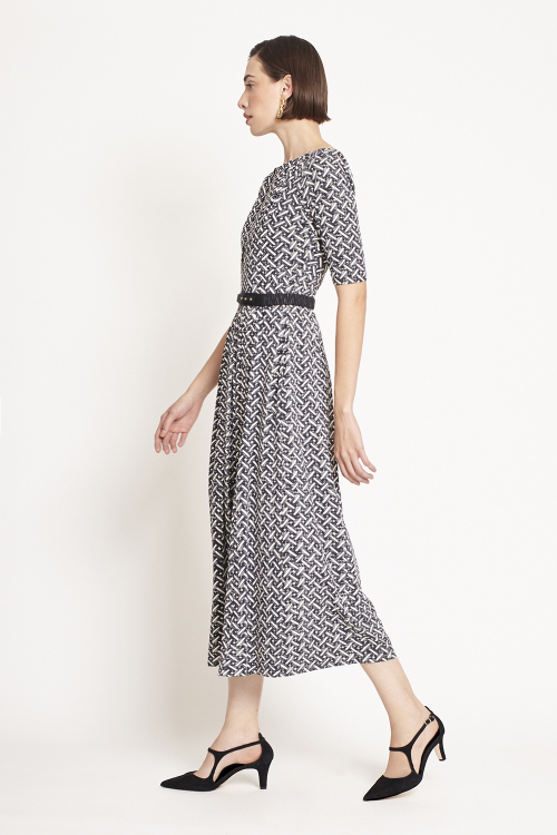 Fit — Vestido Jersey Est Cestaria Manga 3/4