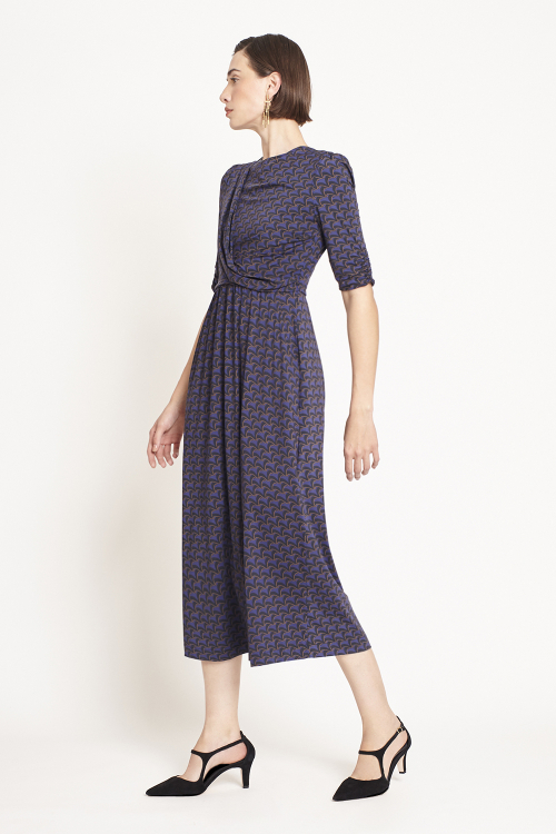 Fit — Vestido Jersey Est Ondulado Degage Cruzado