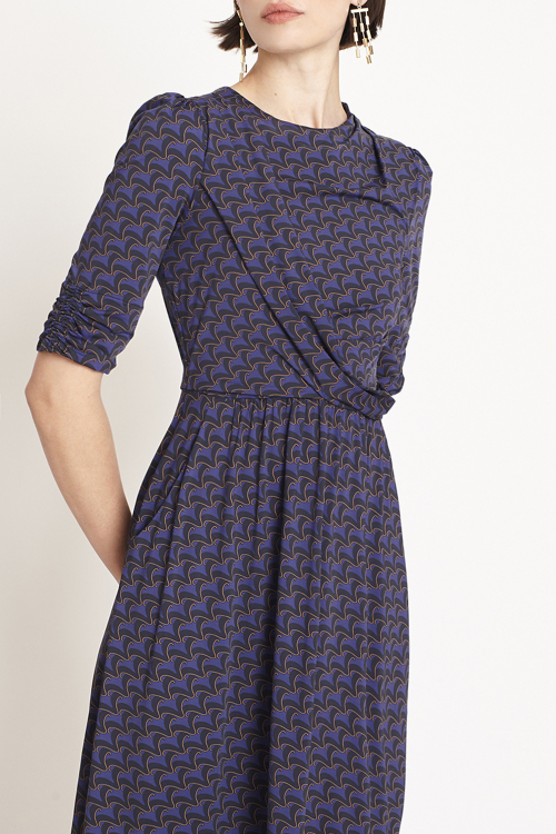 Fit — Vestido Jersey Est Ondulado Degage Cruzado