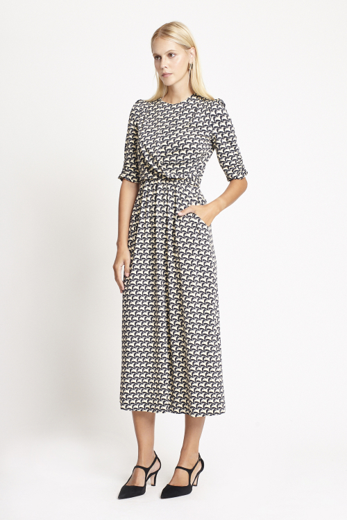 Fit — Vestido Jersey Est Ondulado Degage Cruzado