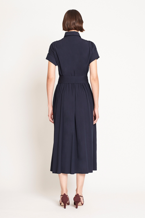 Fit — Vestido Tricoline Franzido Ombros