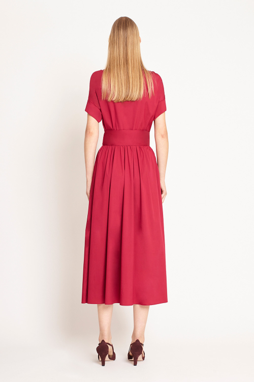 Fit — Vestido Tricoline Franzido Ombros