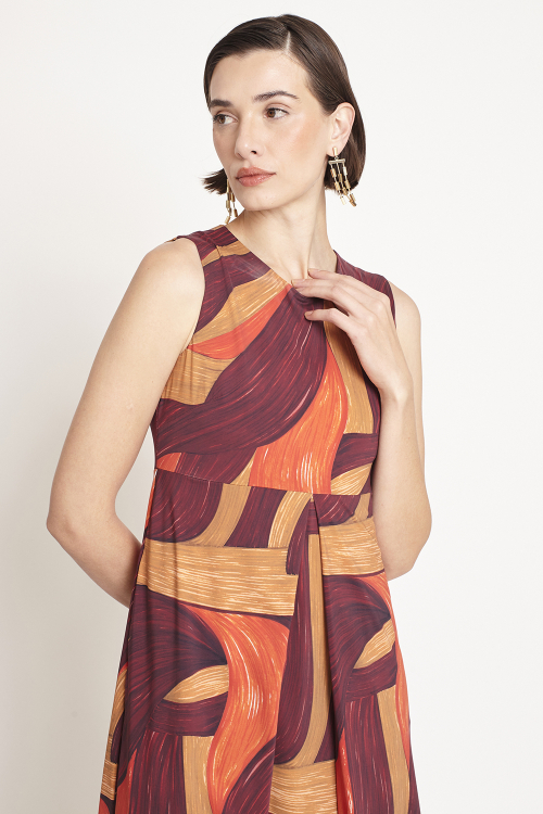 Fit — Vestido Jersey Est Pintura Dobradura