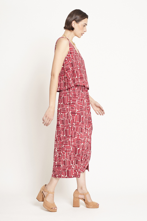 Fit — Vestido Jersey Estampa Painel Midi