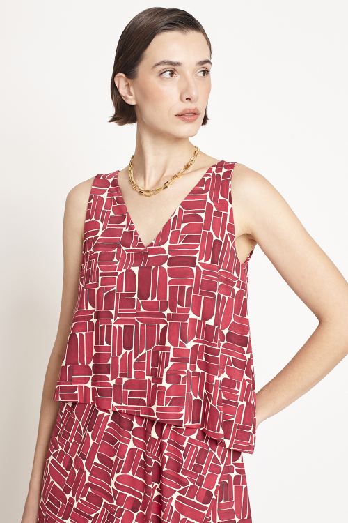 Fit — Vestido Jersey Estampa Painel Midi