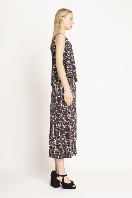 Fit — Vestido Jersey Estampa Painel Midi
