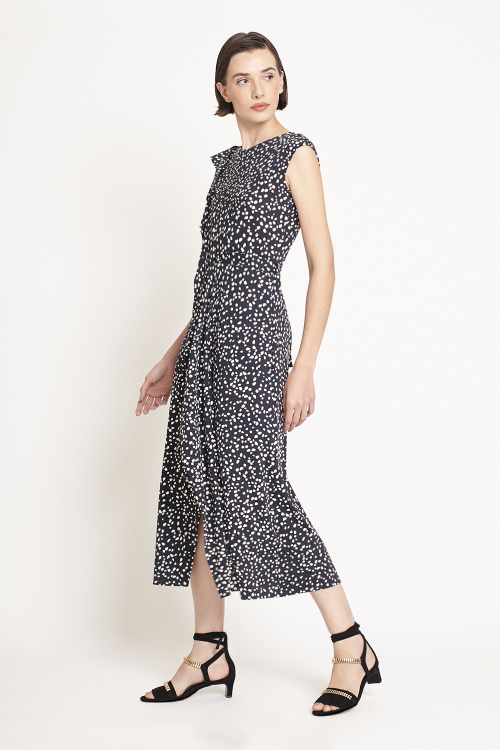 Fit — Vestido Jersey Estampa Poá
