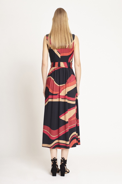 Fit — Vestido Jersey Estampa Ondas Cintura Torcida