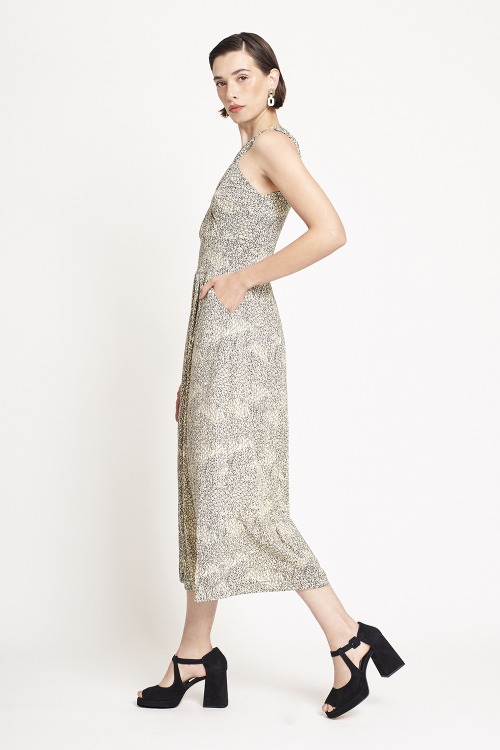 Fit — Vestido Jersey Estampa Gramado Pregas