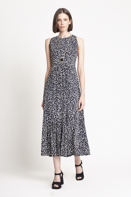 Fit — Vestido Jersey Estampa Poá