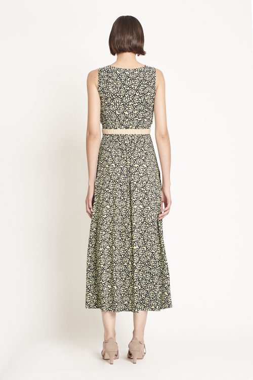 Fit — Vestido Jersey Estampa Renda Mix Pregas