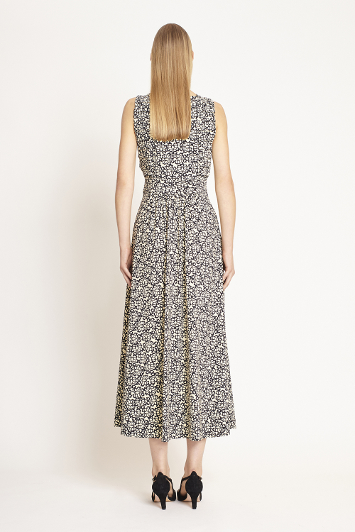 Fit — Vestido Jersey Estampa Renda Mix Pregas
