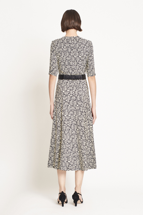 Fit — Vestido Jersey Estampa Renda Nesgas